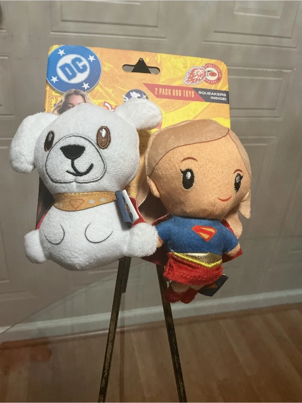 Gmason Comics Supergirl & Doggie 4.5”Plush Doll & Dog With Clinker & squeaker